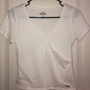 Hollister White Wrap Crop Top